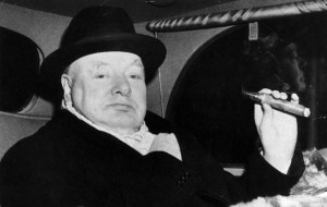 Winston Churchill mit Cigarre